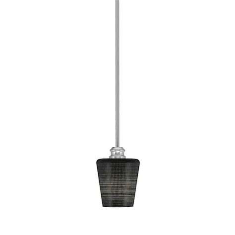 Albany 60 Watt 1 Light Brushed Nickel Pendant Mini Pendant Light Black