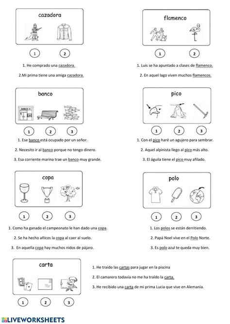 Palabras Polisémicas Activity For Segundo Primaria Live Worksheets