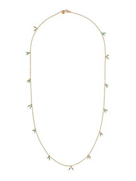 MAGDA Long Necklace Turquois Bells Luj Paris