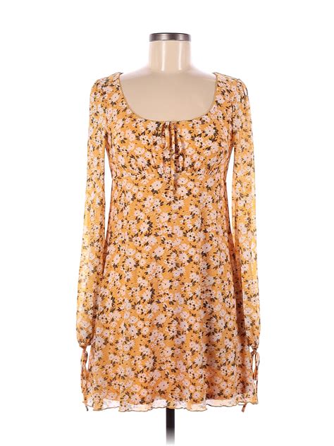 Forever 21 Floral Multi Color Yellow Casual Dress Size M 48 Off