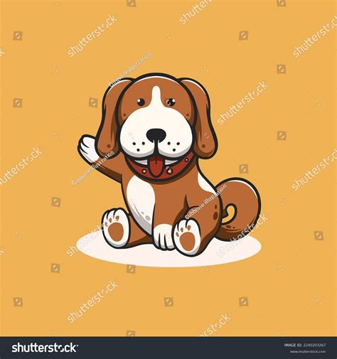 Cute Dog Smiling Cartoon Illustration Stock Vector (Royalty Free ...