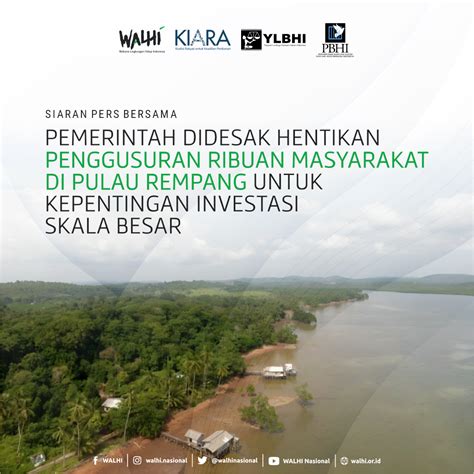 Pemerintah Didesak Hentikan Penggusuran Ribuan Masyarakat Di Pulau