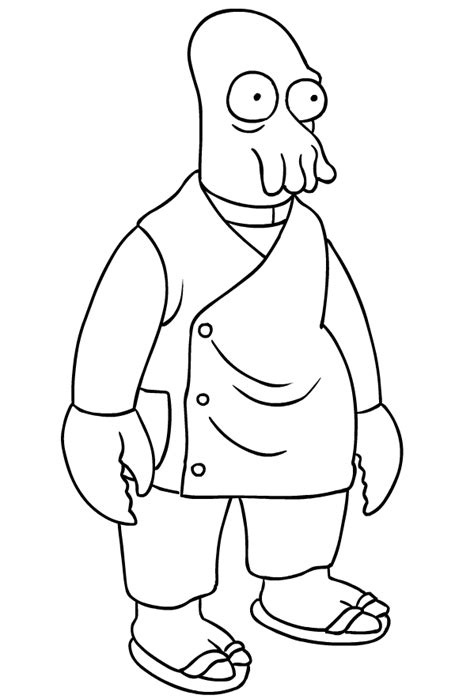 Drawing Of John Zoidberg Di Futurama Coloring Page