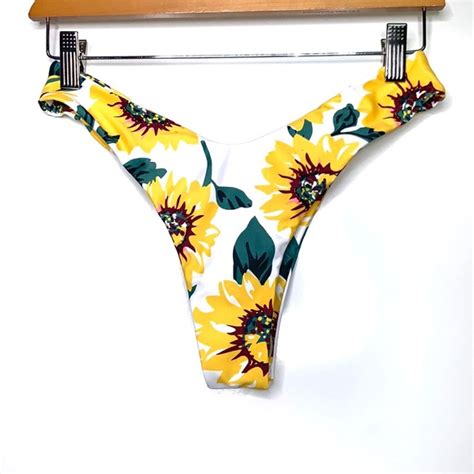 SWEATYROCKS Swim New Sweatyrocks White Sunflowers Floral Print Cheeky Swimsuits Bikini