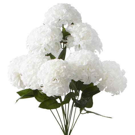 Artificial Hydrangea Flower Bunch 20 24 Bunches White