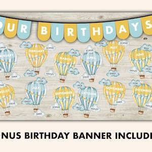 Hot Air Balloon Birthday Bulletin Board Kit Birthday Display Bulletin Boards Balloon
