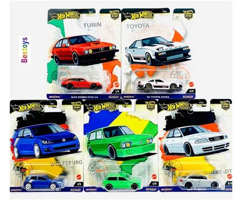 Hot Wheels Hotwheels Car Culture Set World Tour Audi S Toyota Supra VW Golf Alfa GTV Scale