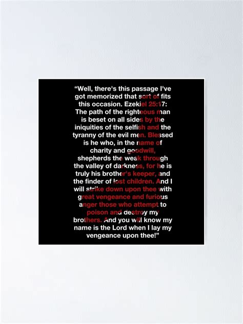 "Pulp Fiction - Full Bible Quote" Poster by AshGrove | Redbubble