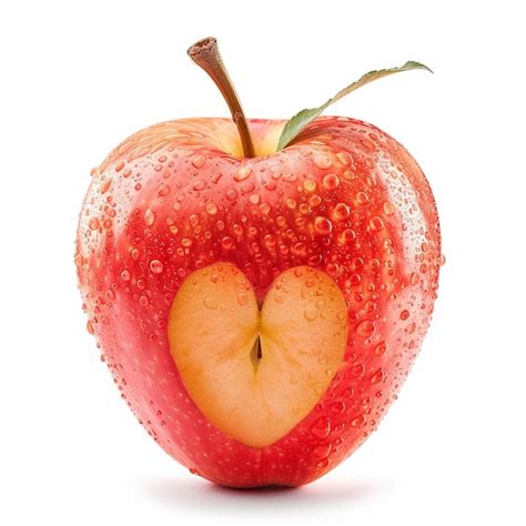 A Red Apple With Water Droplets On It Premium Ai Generated Image