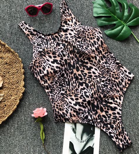 Pop Couture Leopard Pattern Plug Swimsuit Sexy European And American Leopard Pattern Bikini