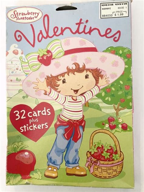 Strawberry Shortcake 32 Valentines Cards Plus Sticker Sheet Ebay