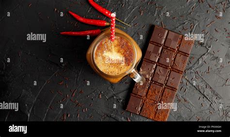 Chocolate bar with coffee and chili Stock Photo - Alamy