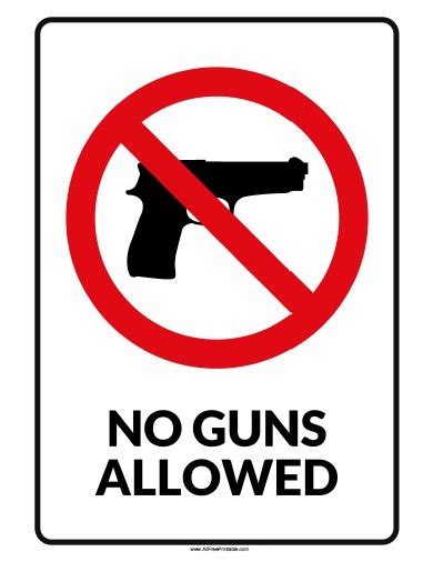 Free Printable No Firearms Allowed Signs Printable Templates