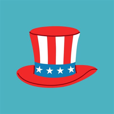 Th Of July Hat With Stripes And Stars Graphics Vector Art