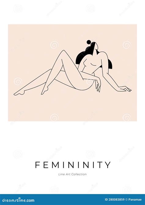 Modern Minimalist Poster Nude Woman Silhouette Abstract Pose Female Body Feminine Figure
