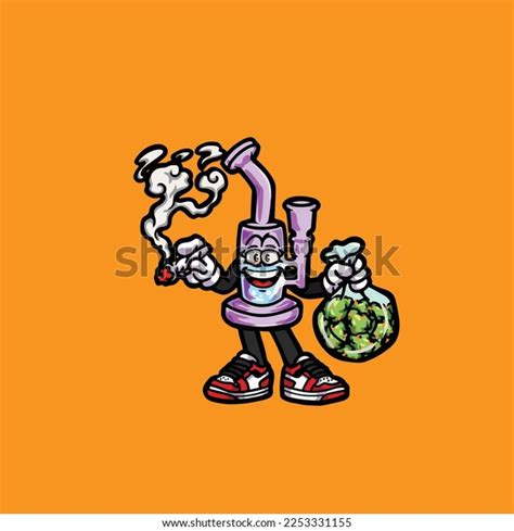 Bong Vector Smoking Joint Hold Nug Stock Vector Royalty Free