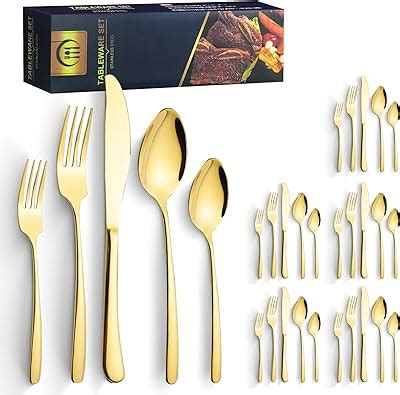 Berglander Gold Cutlery Set 60pcs Service For 12 Titanium Plating