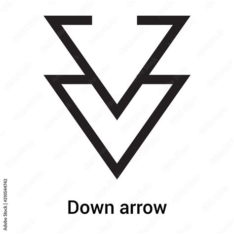 Down arrow icon vector sign and symbol isolated on white background ...