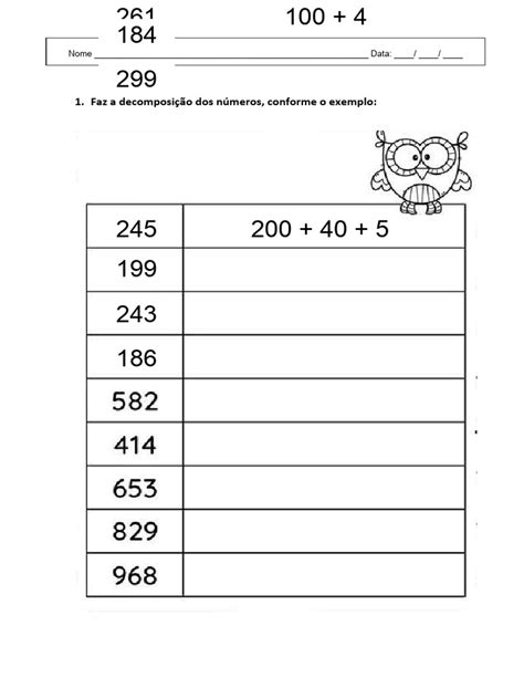 Como Decompor O Numero 300 - 6_Ficha - decomposição de números_100-300 | PDF