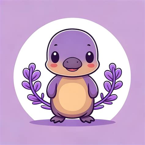 El Icono De Personaje De Dibujos Animados De Kawaii Platypus Vector