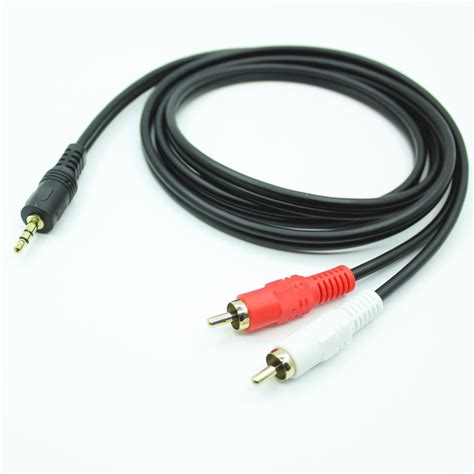 1 5M 3M 5M 10M Gold Plated 3 5mm Stereo Audio Aux To 2 RCA L R Cable