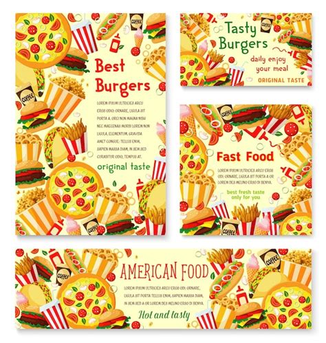 Premium Vector Vector Fast Food Restaurant Menu Posters