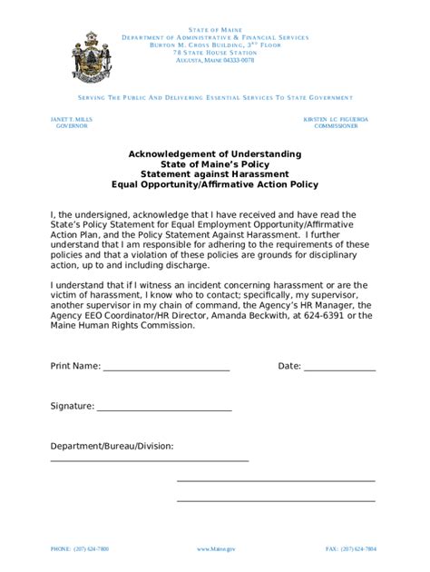 Affirmative Action Statement Office Of Equal Opportunity Doc Template