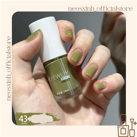 Sơn Móng Tay Beyewliy 10ml Màu Nude Đen Trắng Trong Suốt Kim Tuyến Pastel Tím Neosxinh Nails