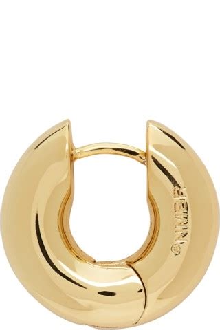 Numbering Ssense Uk Exclusive Gold Earring Ssense