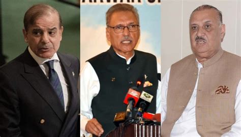 President Alvi Asks Premier Shehbaz Raja Riaz To Name For Interim Pm