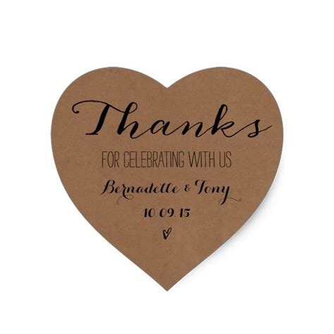 Thanks For Celebrating With Us Wedding Thank You Heart Sticker