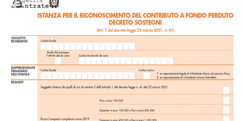 Decreto Sostegni Il Modulo Per Le Domande Di Contributi A Fondo