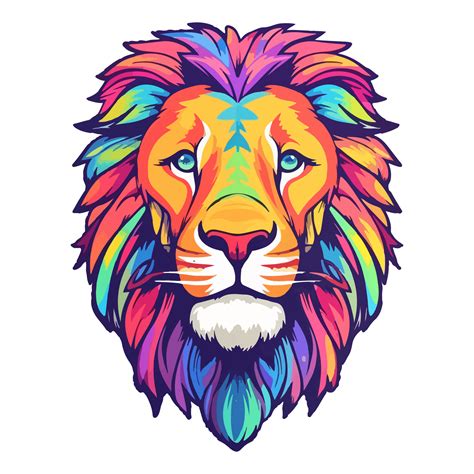 Colorful lion modern pop art style, colorful lion illustration, simple