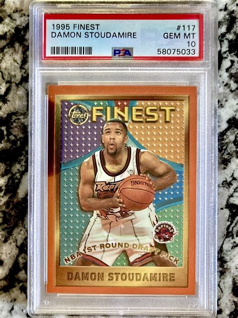 1995 96 Topps Finest 117 Damon Stoudamire Rookie Card RC PSA 10 GEM