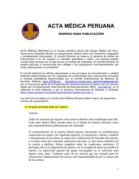 Temas De Revisión Colegio Médico Del Perú