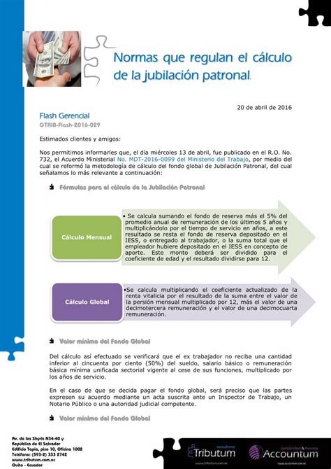 PDF Normas que regulan el cálculo de la jubilación n patronal Abr16