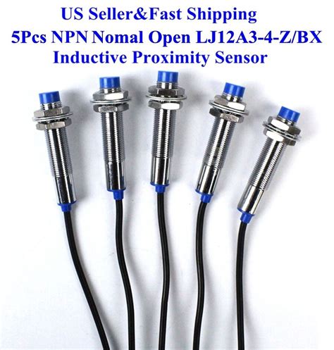 5Pcs LJ12A3 4 Z BX NPN Nomal Open Inductive Proximity Sensor Switch