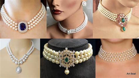 Beautiful Pearl Necklace Designs Original Pearl Choker Necklace