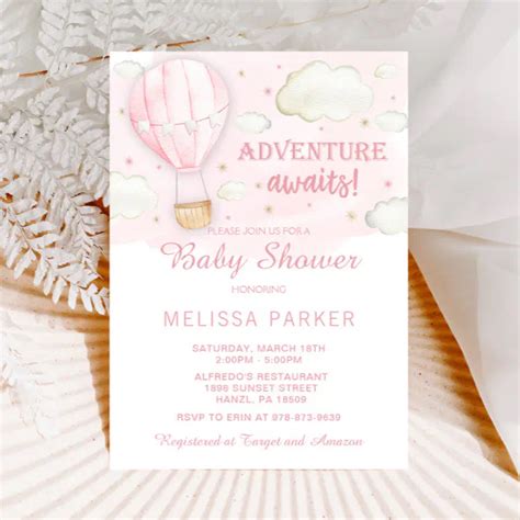Hot Air Balloon Baby Shower Invitation Zazzle