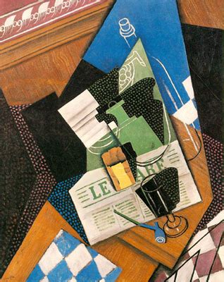 Riproduzione Borraccia Bottiglia E Fruttiera Di Juan Gris