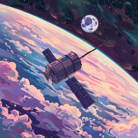 Premium Photo Orbiting Dreams Satellite Vector Illustration