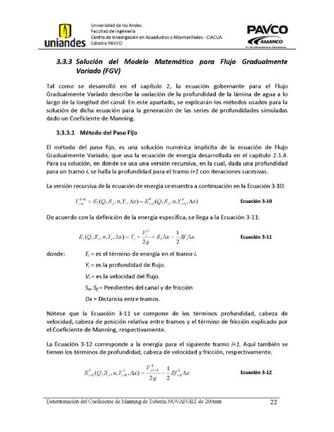 Determinación del coeficiente de manning de tuberías de alcantarillado