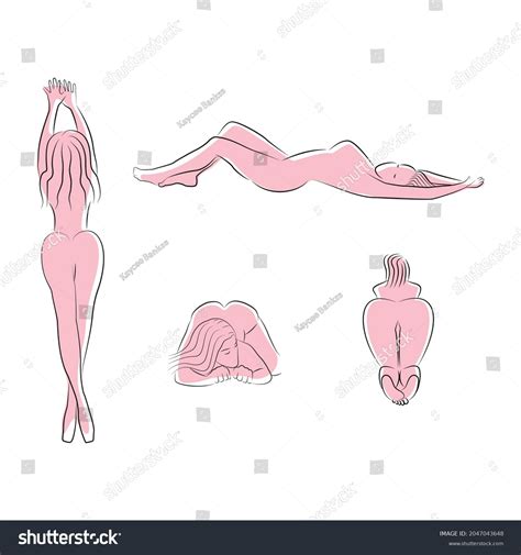 Vector Illustration Sensual Pose Female Nude Stock Vector Royalty Free Shutterstock