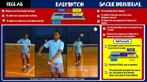 Reglas De Saque Individual Badminton Reglas Generales Badminton Youtube