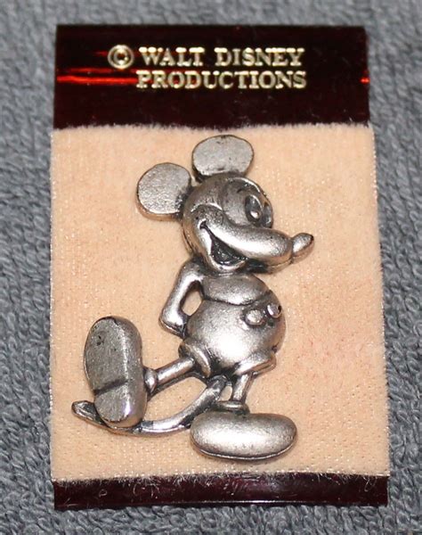 Nice Vintage Disney Pewter Mickey Mouse Hinge Back Pin Antique Price