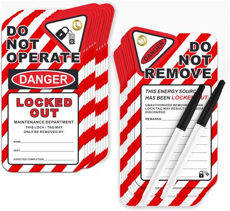 Premium OSHA Approved Loto Tags - 25 Danger Do Not Operate Tags with 25