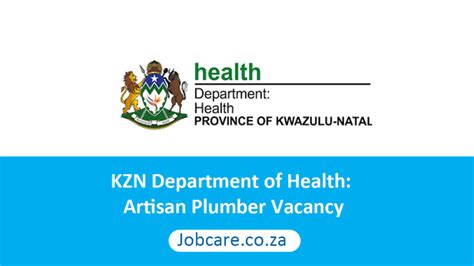 KZN Department of Health: Artisan Plumber Vacancy - Jobcare