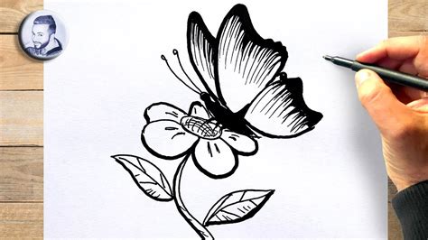 Comment Dessiner Un Papillon Sur Une Fleur YouTube