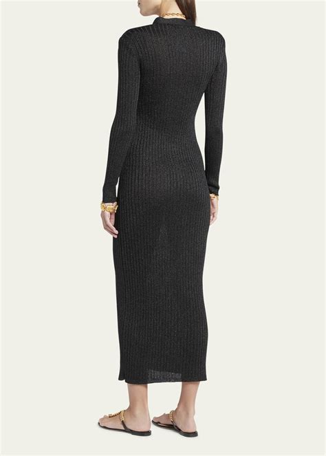 Tom Ford Lurex Ribbed Knit Long Cardigan Dress Bergdorf Goodman