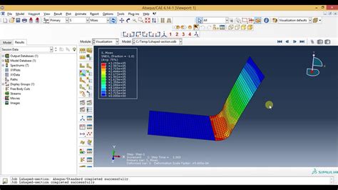 Abaqus Tutorial Videos How To Analyse L Shaped Section 3d Shell Part In Abaqus Youtube